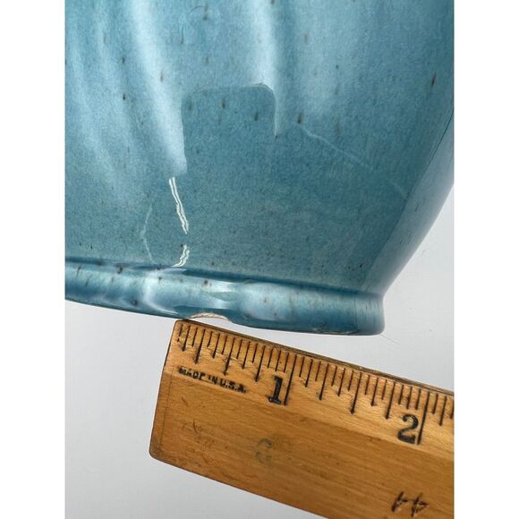 Vintage Blue Ceramic Pitcher Vase Mid Century Modern USA Nippon - Picture 4 of 8